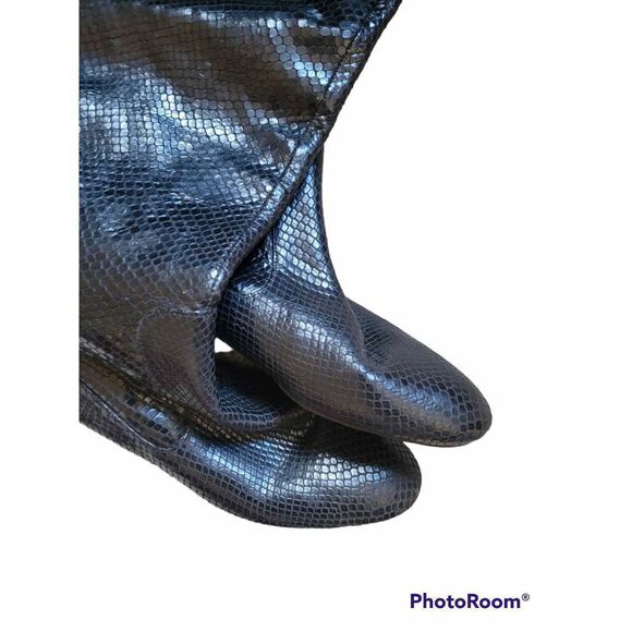 Via Spiga Over the Knee Snake Skin Leather Boots 7M - Picture 5 of 8